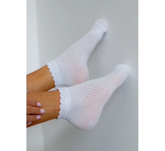 Milena ponožky 1115 Azure s mašľou pre ženy 37-41