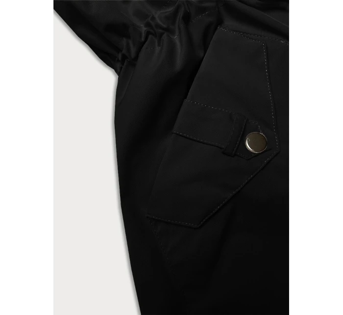 Černá dámská bunda parka s rukávy model 21248840 - WAY MODE