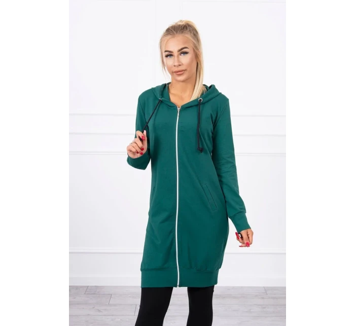 Mikina s kapucňou tmavo zelená