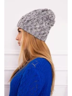 Fleecová čiapka Roksana K209 sivá+fialová