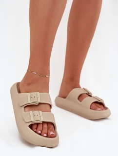 Dámské Plážové Sandály S Přezkami model 21704126 Béžové - VINCEZA