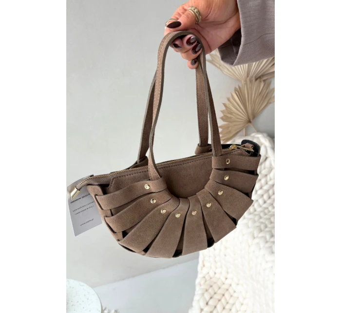 Kabelka z přírodního semiše béžová Marivane