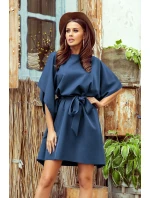 SOFIA - Svetlo modré dámske motýlikové šaty 287-7