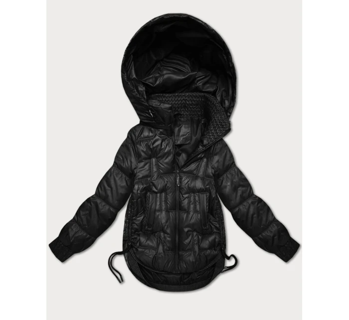 Černá bunda pro přechodné období se stahovacími boky model 21756259 - S'WEST