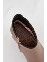 Skórzane Botki Ocieplane Na Słupku Beżowe Ivessara Skórzane Botki Ocieplane Na Słupku Beżowe Ivessara