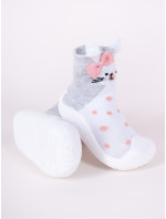 Yoclub Detské dievčenské protišmykové ponožky s gumovou podrážkou OBO-0138G-AA0B White