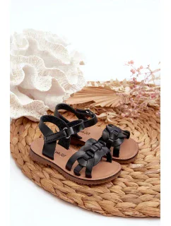 Detské sandále so zapínaním na suchý zips, čierne Marimona