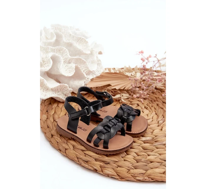 Detské sandále so zapínaním na suchý zips, čierne Marimona Detské sandále so zapínaním na suchý zips, čierne Marimona