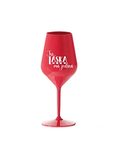 YOU ARE MY LOVE - červený nerozbitný pohár na víno 470 ml