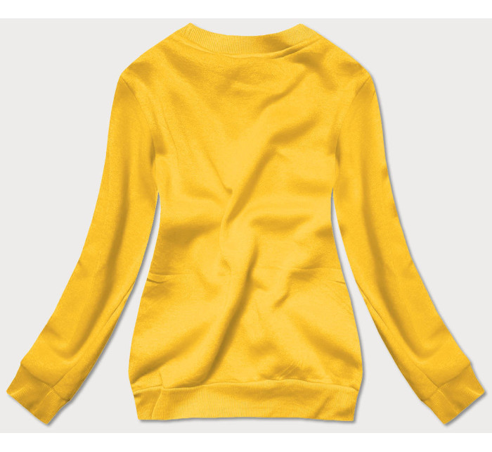 Svetlo žltá dámska tepláková mikina so sťahovacími lemami (W01-28)