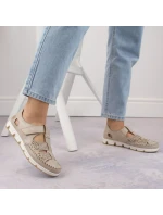 Rieker W RKR651 béžové kožené poltopánky s háčikom a pútkom Rieker W RKR651 béžové kožené poltopánky s háčikom a pútkom