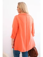 Dámske bavlnené Plus veľkosť blúzka s rukávmi marhuľová