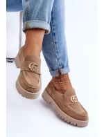 Dámské semišové polobotky s ozdobou Bežové model 21630042 - Laura Messi