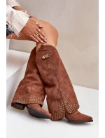 Kozačky S  Na Podpatku Hnědé model 21681443 - Boto