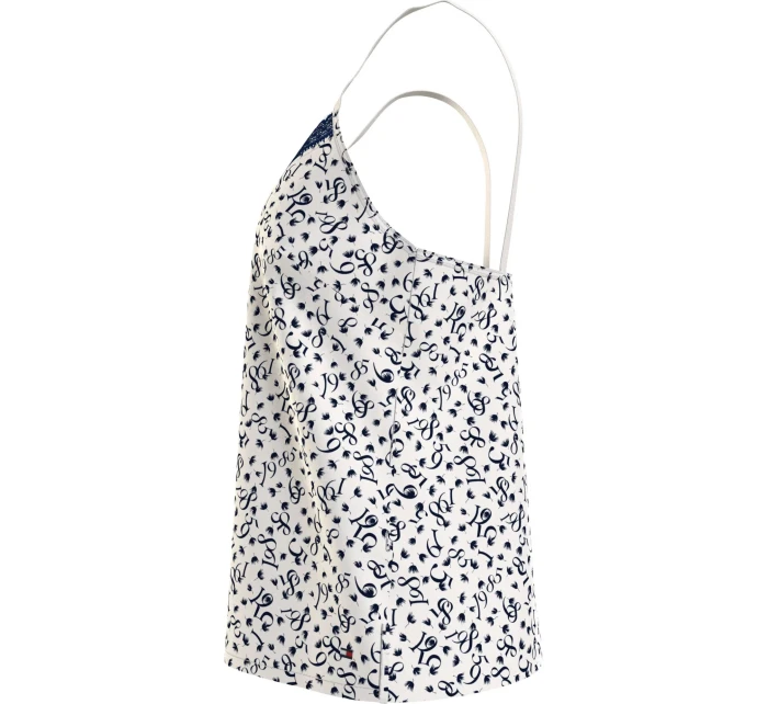 Dámsky pyžamový top WOVEN CAMI PRINT UW0UW05006 02X biely s potlačou - Tommy Hilfiger Dámsky pyžamový top WOVEN CAMI PRINT UW0UW05006 02X biely s potlačou - Tommy Hilfiger