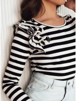 Dámská pruhovaná halenka černá Dstreet model 21975619 - FashionStreet Dámská pruhovaná halenka černá Dstreet model 21975619 - FashionStreet