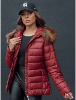 Dámska prešívaná zimná bunda s kapucňou ESTELLA bordová FashionStreet TY4530 Dámska prešívaná zimná bunda s kapucňou ESTELLA bordová FashionStreet TY4530