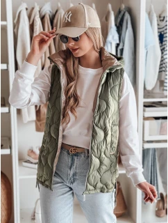 Dámská přechodná prošívaná vesta zelená Dstreet model 21987031 - FashionStreet