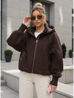 Dámska prechodná bunda s odnímateľnou kapucňou hnedá FashionStreet TY5638