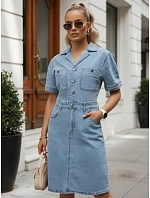 Dámske džínsové šaty s krátkymi rukávmi, modré, FashionStreet EY2687