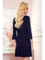 Tmavě modré pohodlné dámské plisované šaty model 16279783 - numoco Tmavě modré pohodlné dámské plisované šaty model 16279783 - numoco