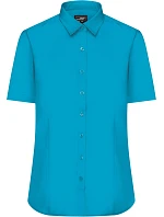 JN 679 Popelínová halenka s krátkým rukávem model 22488277 turquoise - Daiber JN 679 Popelínová halenka s krátkým rukávem model 22488277 turquoise - Daiber