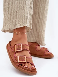 Dámské Sandały S Přezkami A Dekorativním Hnědé model 21696590 - Boto