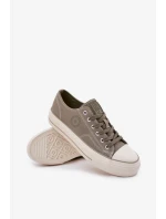 Pánske plátenné tenisky na platforme Big Star - zelené