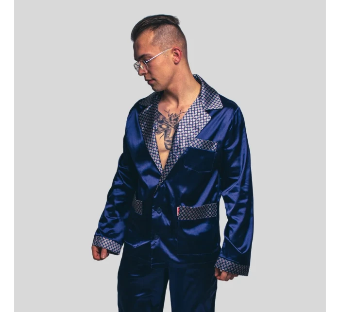 Pánske saténové pyžamo Satyna Adam 939 - De Lafense Pánske saténové pyžamo Satyna Adam 939 - De Lafense