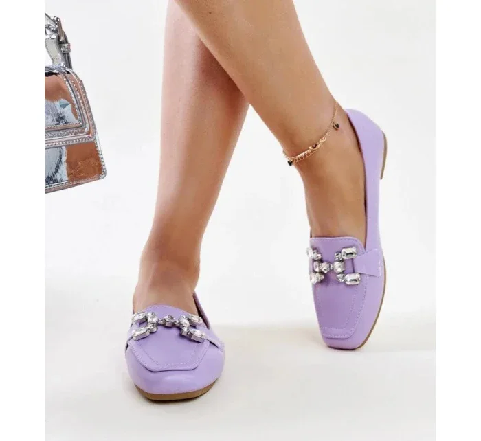 Dámské mokasíny s ozdobnou sponou Purple světle fialová model 21173165 - Inello