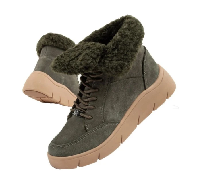 Dámska členková obuv F30232 1020 400Tmavo zelená s hnedou - Scholl