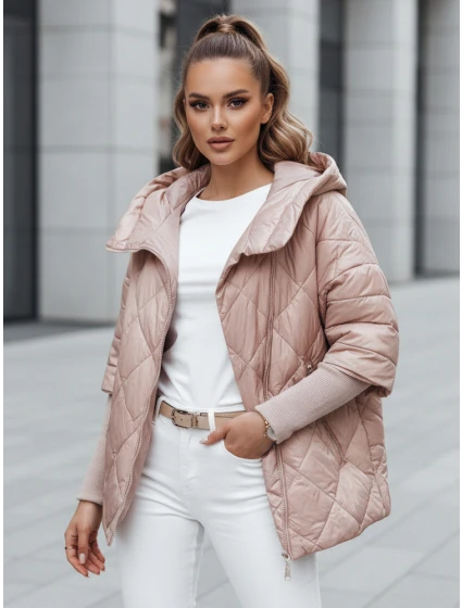 Dámská přechodná prošívaná bunda oversize růžová Dstreet model 21986688 - FashionStreet