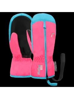 Detské zimné rukavice REUSCH Ben Mitten nepremokavé zateplené jednoprstové ružové/modré (62/85/408/3305)