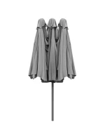 ZÁHRADNÝ PARASOL XXXL 2,7x4,6 m ŠEDÝ SASKA GARDEN