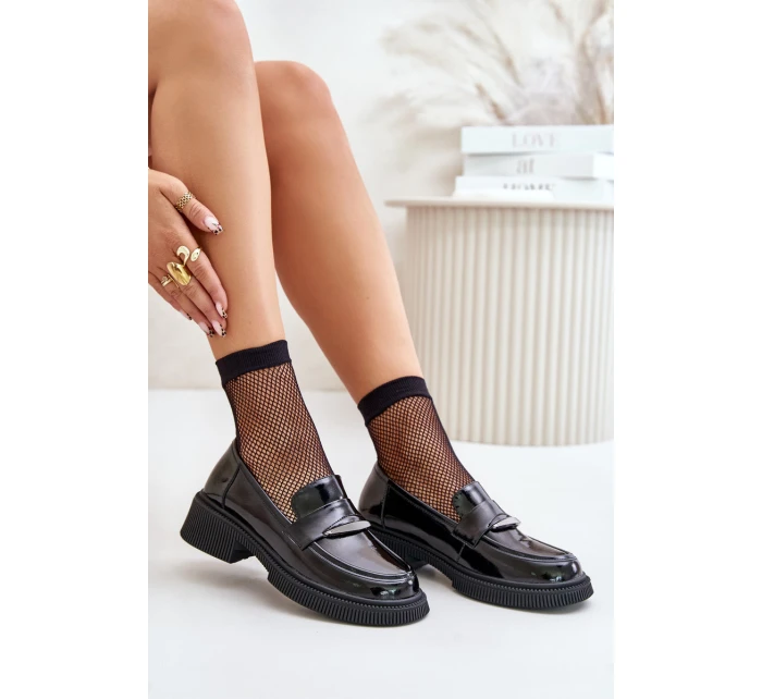 Lakované Dámské Mokasíny S Ozdobou Černé D&A model 21671794 - S.Barski