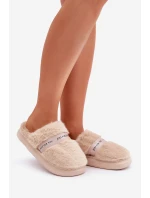 Kožené pantofle s ozdobným páskem béžové model 21681803 - Boto Kožené pantofle s ozdobným páskem béžové model 21681803 - Boto