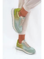 Skórzane Buty Sportowe Z Siateczką Damskie Vinceza 66775 Zielone