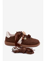 Dámské tenisky s ozdobami Čokoládové Lelora Dámské tenisky s ozdobami Čokoládové Lelora