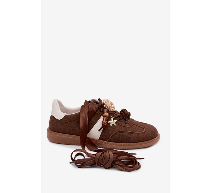 Dámské tenisky s ozdobami Čokoládové Lelora Dámské tenisky s ozdobami Čokoládové Lelora
