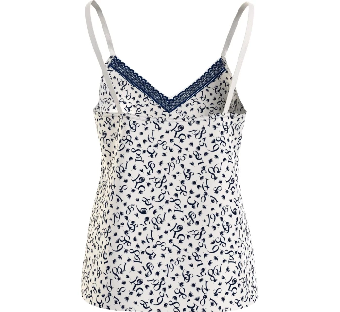 Dámsky pyžamový top WOVEN CAMI PRINT UW0UW05006 02X biely s potlačou - Tommy Hilfiger Dámsky pyžamový top WOVEN CAMI PRINT UW0UW05006 02X biely s potlačou - Tommy Hilfiger