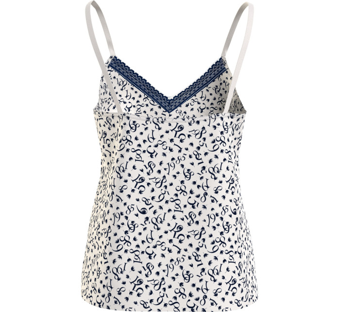 Dámsky pyžamový top WOVEN CAMI PRINT UW0UW05006 02X biely s potlačou - Tommy Hilfiger