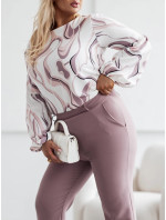 Elegantné dámske nohavice nadmernej veľkosti vo farbe cappuccino (728)