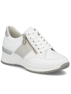 Dámské tenisky s polovičním zipem bílé model 22021873 - Rieker