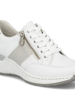 Dámské tenisky s polovičním zipem bílé model 22021873 - Rieker