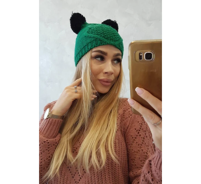 Fleecová čepice 2 zelená model 18751407 - K-Fashion Fleecová čepice 2 zelená model 18751407 - K-Fashion