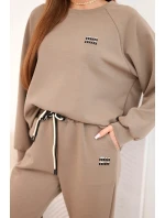 Dámska súprava z viskózy s mikinou a nohavicami fango Dámska súprava z viskózy s mikinou a nohavicami fango