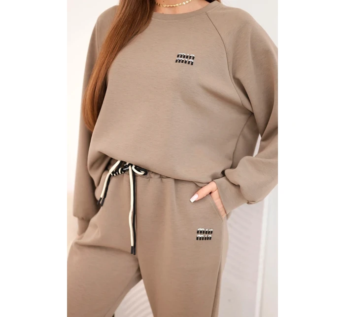 Dámska súprava z viskózy s mikinou a nohavicami fango Dámska súprava z viskózy s mikinou a nohavicami fango