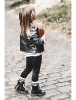 Dziecięce Botki Skórzane Z Suwakiem Czarne Omua Dziecięce Botki Skórzane Z Suwakiem Czarne Omua