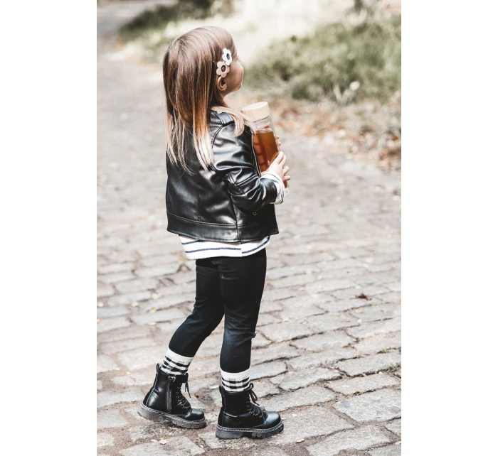 Dziecięce Botki Skórzane Z Suwakiem Czarne Omua Dziecięce Botki Skórzane Z Suwakiem Czarne Omua