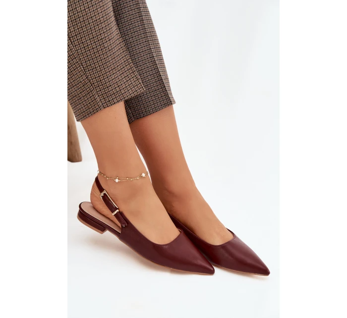 Baleríny Ze Zlatou Sponou Bordové Iverelle